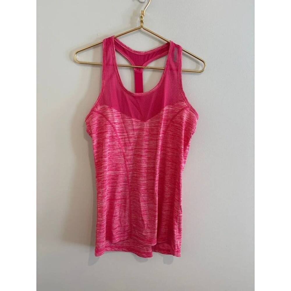 Reebok pink racer back tank work out shirt